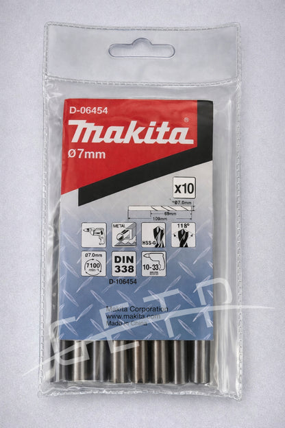 MAKITA D-06454 Metal Drill Bits HSS 7x109 (10s)