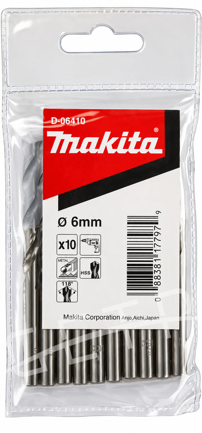 MAKITA D-06410 Metal Drill Bits HSS 6x93 (10s)
