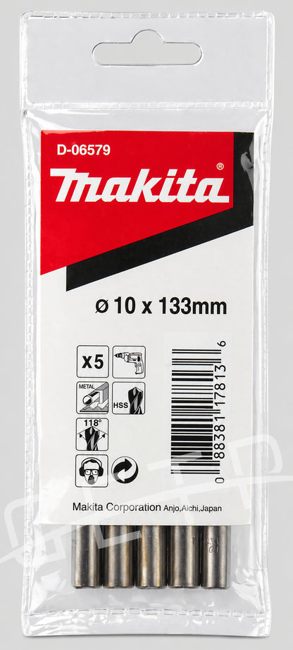 MAKITA D-06579 Metal Drill Bits HSS 10x133 (5s)