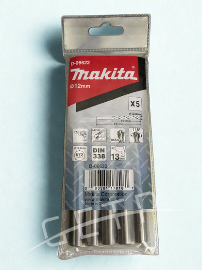 MAKITA D-06622 Metal Drill Bits HSS 12x151 (5s)