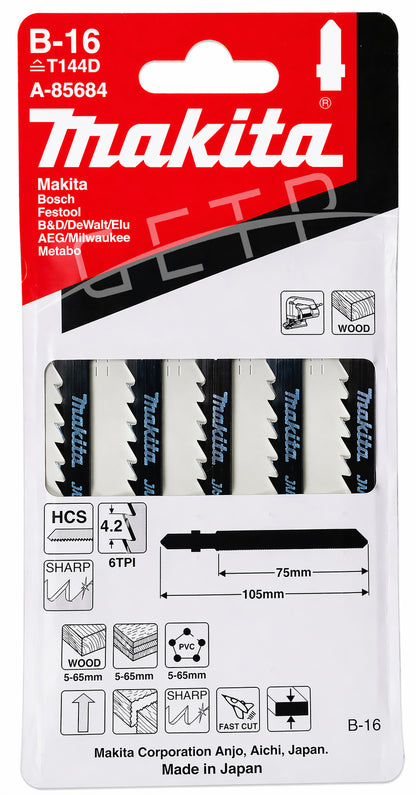 MAKITA A-85684 Jig Saw Blade No. B16 Fast Cut