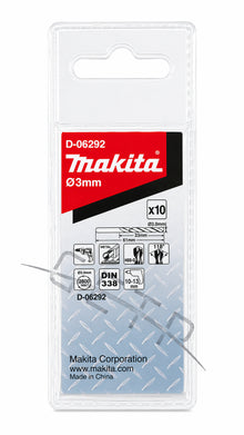 MAKITA D-06292 Metal Drill Bits HSS 3x61 (10s)