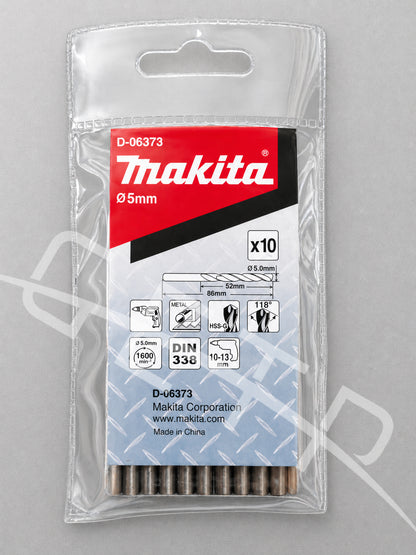 MAKITA D-06373 Metal Drill Bits HSS 5x86 (10s)