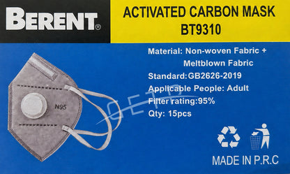 BT9310 Berent N95 Cabon Mask 15pcs/pkt